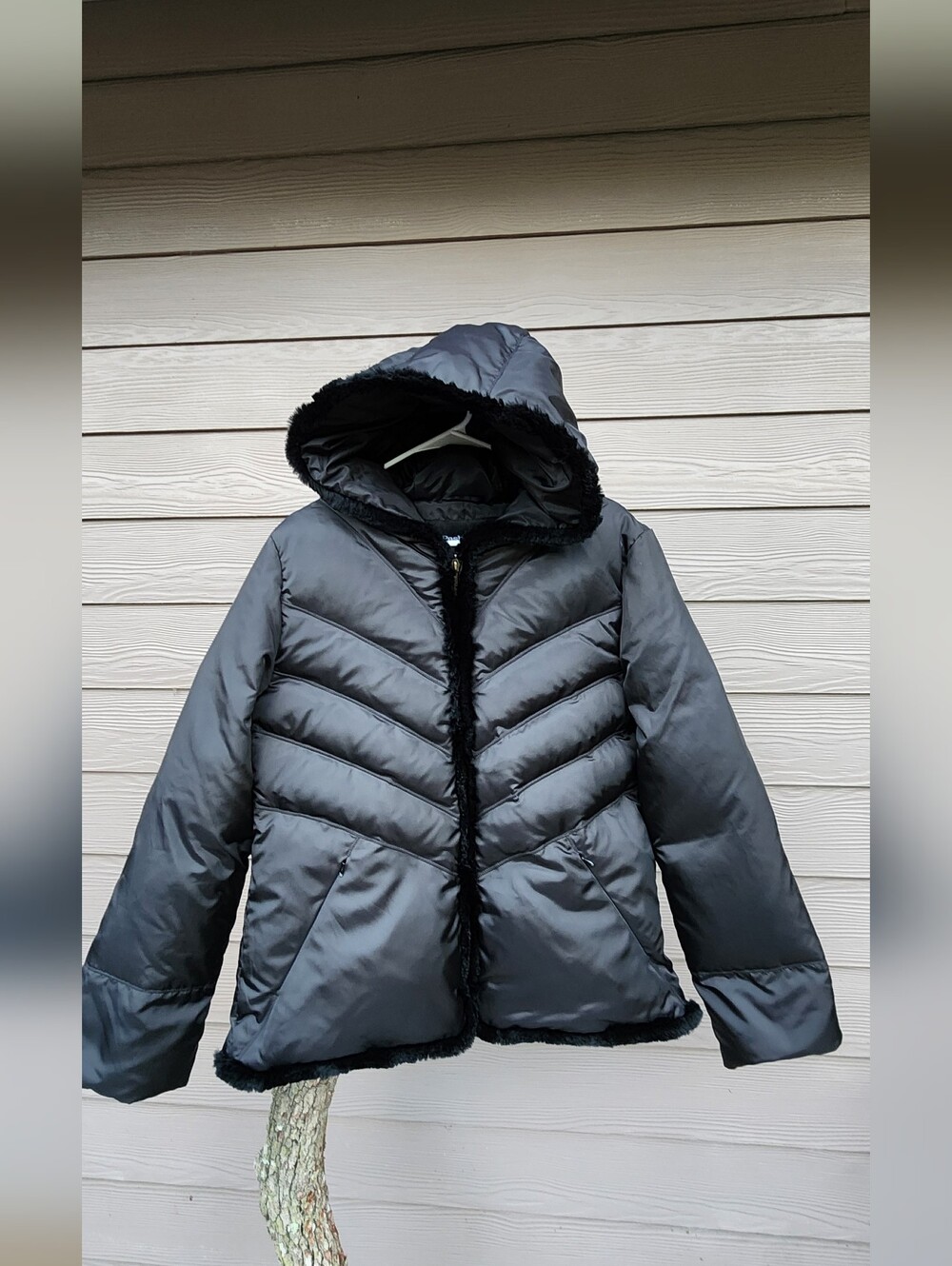 Pasha & Jo Down Black Quilted Hooded Puffer Jacket
